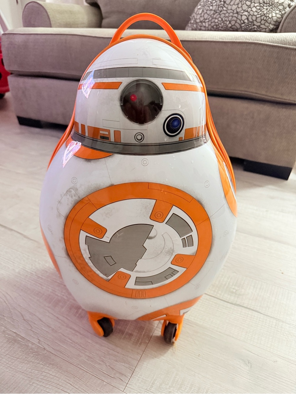 Disney BB-8 Rolling Kids Backpack in White and Orange